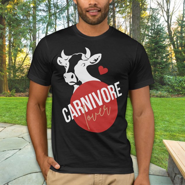 T-shirt Carnivore Lover Funny Vache Unisex (Indulge your primal passion with our 'Carnivore Lover' tee featuring a bold cow head design. )
