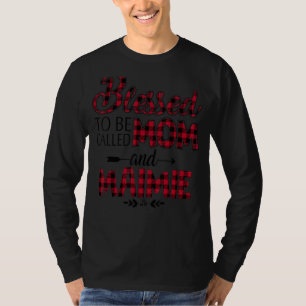 T-shirt Caro Plaid Rouge Béni D'Être Appelé Maman Et Maimi