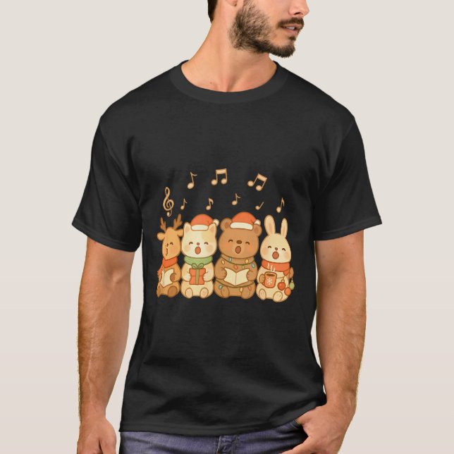 T-shirt Carolers Kids Boys Girls Christmas Carolers  (Devant)