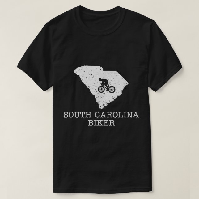 T-shirt Carolina Sud Biker State Silhouette Biking (Design devant)