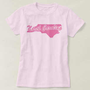 T-shirt Caroline du Nord, État rose