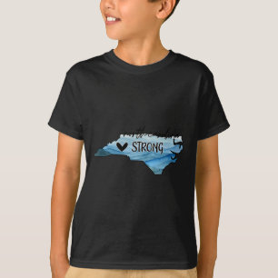 T-shirt Caroline Du Nord Forte Avec L'État Nc Et L'Amour N