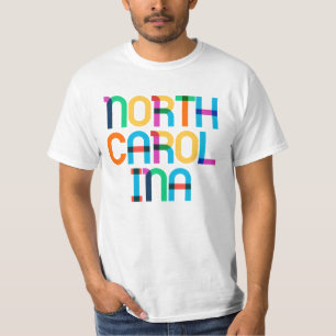 T-shirt Caroline du Nord Vintage Retro Pop Art Coloré Type