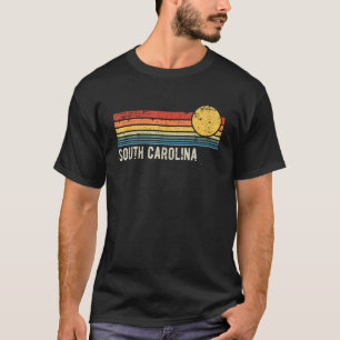 T-shirt Caroline du Sud États-Unis Retro Sunset Distress S