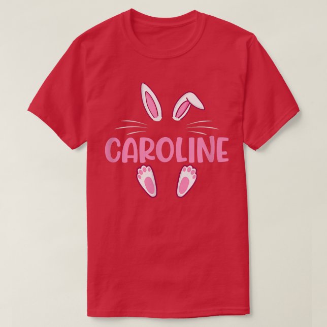T-shirt CAROLINE Lapin de Pâques Funny Novelty Femme sur m (Design devant)