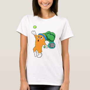 T-shirt Carotte au tennis avec raquette de tennis