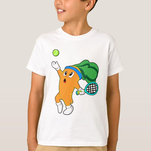 T-shirt Carotte au tennis avec raquette de tennis (Devant)