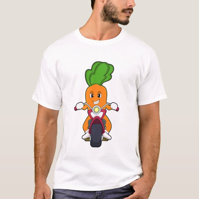 T-shirt Carotte comme Biker avec Motorcycle.PNG (Devant)