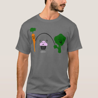 T-shirt Carotte Cupcake Broccoli Drôle de corde de vidage