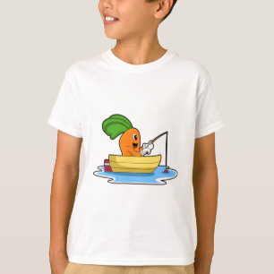 T-shirt Carotte en bateau à la pêche avec canne à pêche