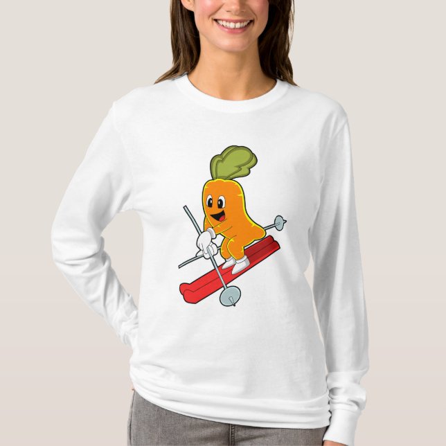 T-shirt Carotte en ski avec ski (Devant)