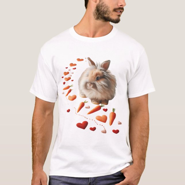 T-shirt Carottes Coeur de lapin Saint Valentin Sentier lap (Devant)