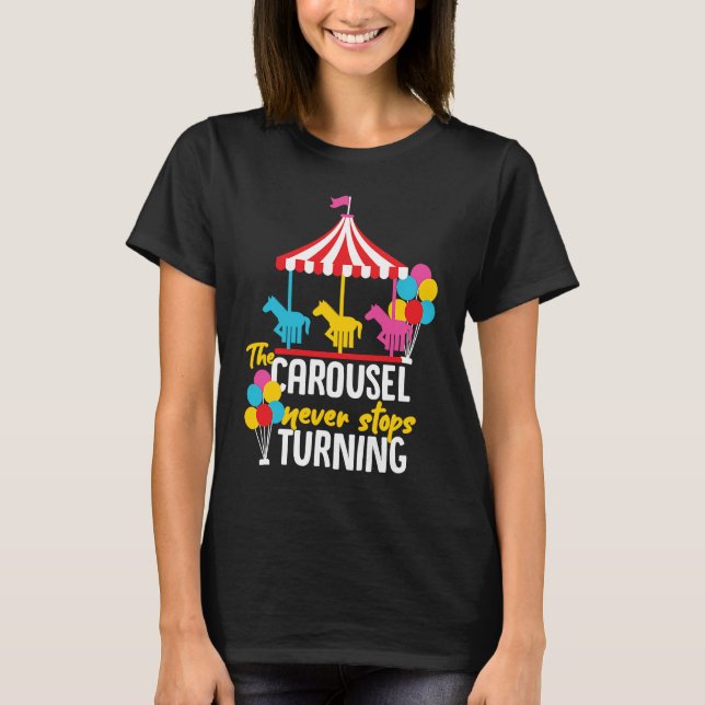 T-shirt Carousel Horse Merry Go Round Design for Girls and (Devant)
