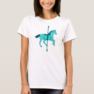 T-shirt Carousel Horse - Turquoise et Aqua