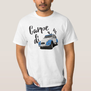 T-shirt Carpe diem avec la 2CV bicolore - 23 couleurs