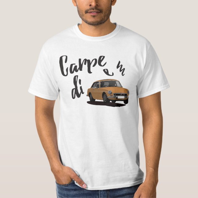 T-shirt Carpe Diem avec MGB GT - sélectionnez-vous couleur (Devant)