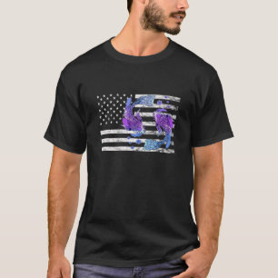 T-shirt Carpe Koi Américaine Drapeau Américain Usa Yin Ya