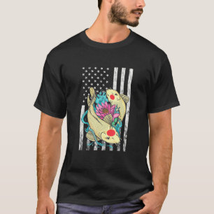 T-shirt Carpe Koï Américaine Yin Yang Fleur de Lotus Améri