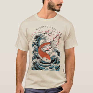 T-shirt Carpe Koï avec Cerisiers en Fleurs