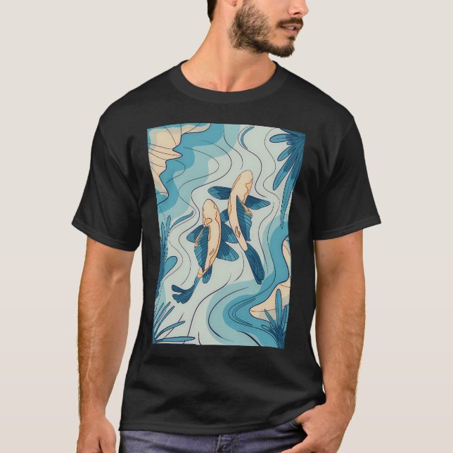 T-shirt Carpe Koï Bleu (Devant)