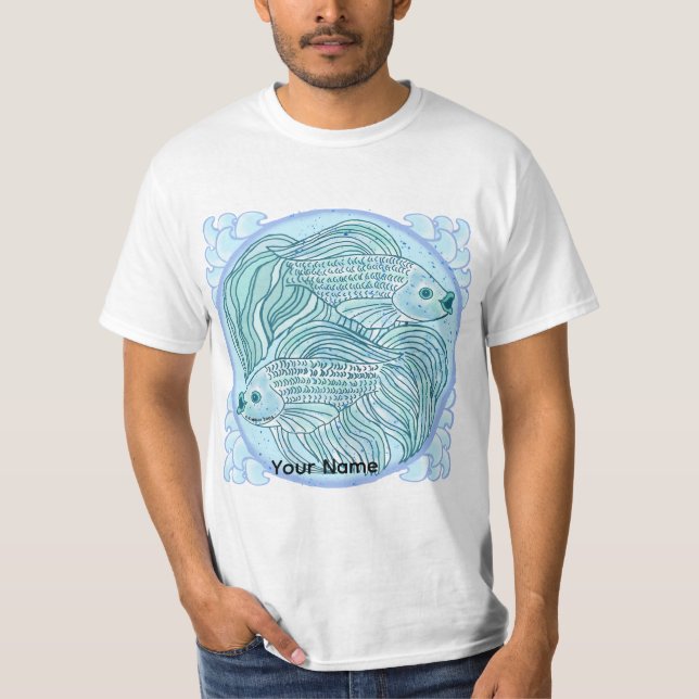 T-shirt Carpe Koï Bleue  (Devant)