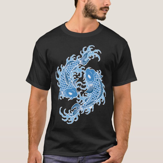 T-shirt Carpe Koï Bleue  (Devant)