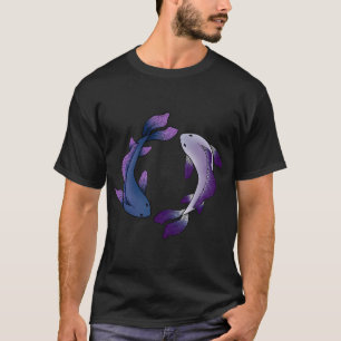 T-shirt carpe koi - bleue et violette