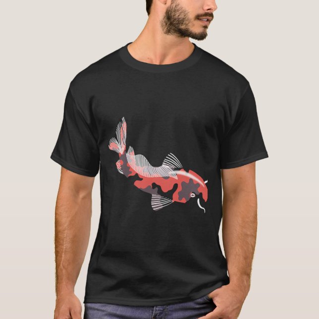 T-shirt carpe koï de style japonais (Devant)