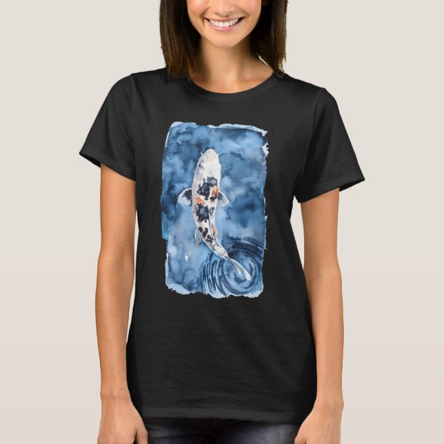 T-shirt Carpe koï en bleu (Devant)