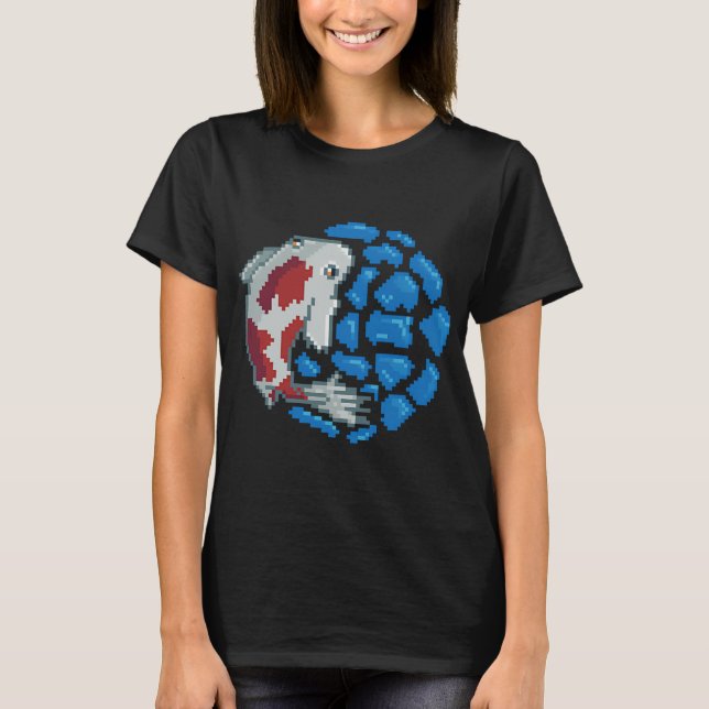 T-shirt Carpe Koï en Pixel Art (Devant)