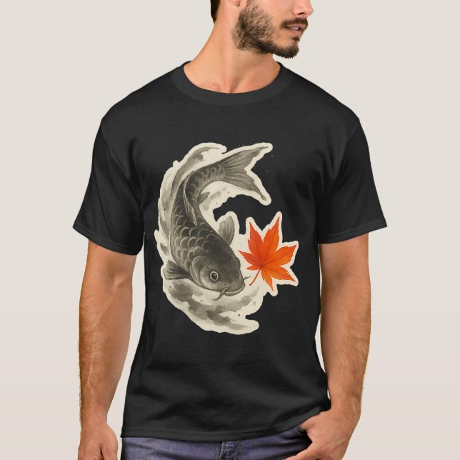 T-shirt Carpe koï et érable (Devant)