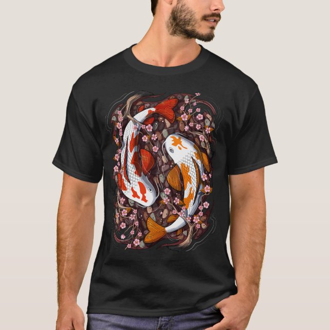 T-shirt Carpe Koï Fleur de Cerisier (Devant)