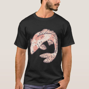 T-shirt Carpe Koï, illustration pastel de carpe koï avec r