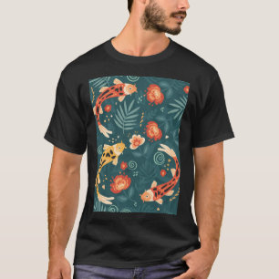 T-shirt Carpe Koi motif sans couture dans le style de l'ar