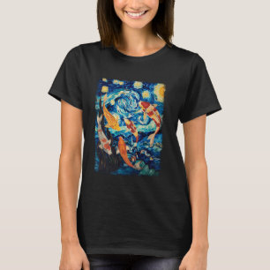 T-shirt Carpe Koi Nishikigoi Japon Nuit Étoilée Peinture