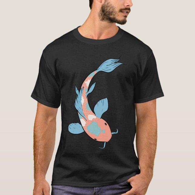 T-shirt Carpe koï orange et bleue (Devant)
