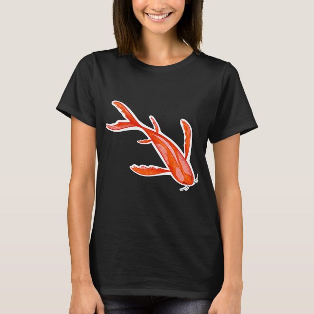 T-shirt Carpe Koï Orange et Rose (Devant)
