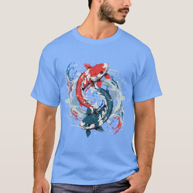 T-shirt Carpe Koï Personnalisable Ajouter Nom/Expression (Devant)