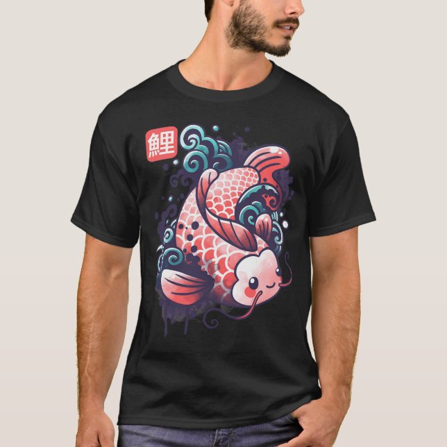T-shirt carpe koi poisson aquarelle (Devant)
