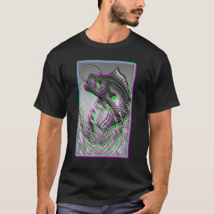 T-shirt Carpe Koï Poisson Carpe Japonais Grande Vague Au L