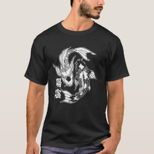 T-shirt Carpe Koi Poisson Japon Kanji Japonais Rétro Esthé