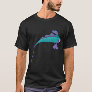 T-shirt Carpe Koï violet et bleu ciel avec détails