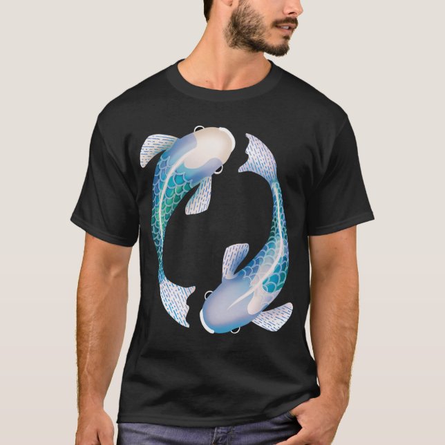 T-shirt Carpe Koi Zen Turquoise (Devant)