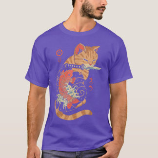T-shirt Carpe Tatouage Chat Drôle Amateurs d'animaux de co