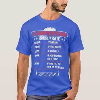 T-shirt Carpenter Horaire Note Funny Carpenter Plaisanteri