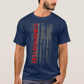 T-shirt Carpenter Woodwork Patriotic American Flag