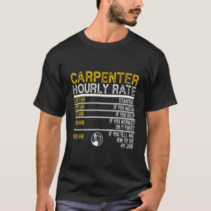 T-shirt Carpenter Woodworking Handyman Taux Horaire Hommes