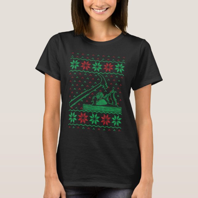T-shirt Carpenter Xmas Carpentering Woolworker Ugly Chris (Devant)