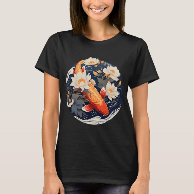 T-shirt Carpes japonaises sous les lys (Devant)