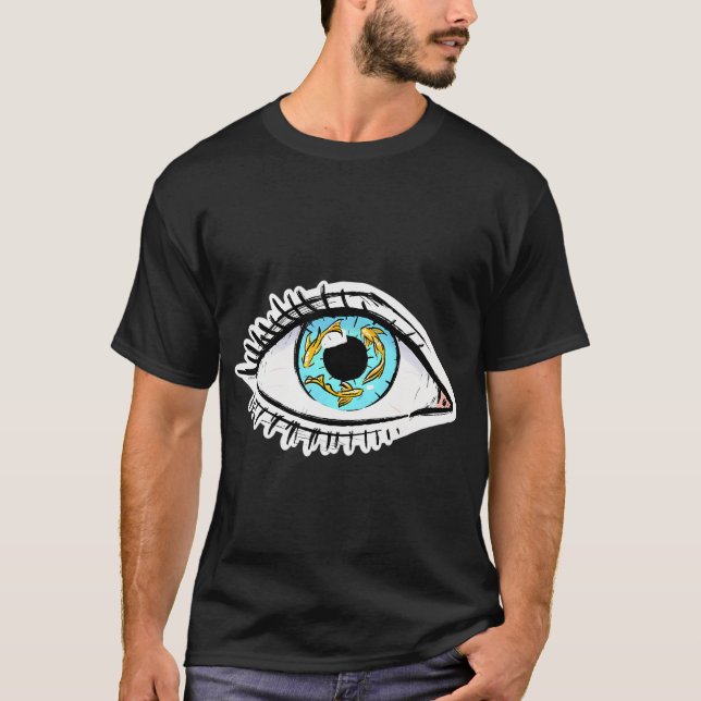 T-shirt Carpes Koï Bleus Yeux (Devant)